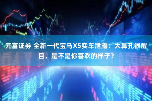元富证券 全新一代宝马X5实车泄露:大鼻孔很醒目,是不是你喜欢的样子?
