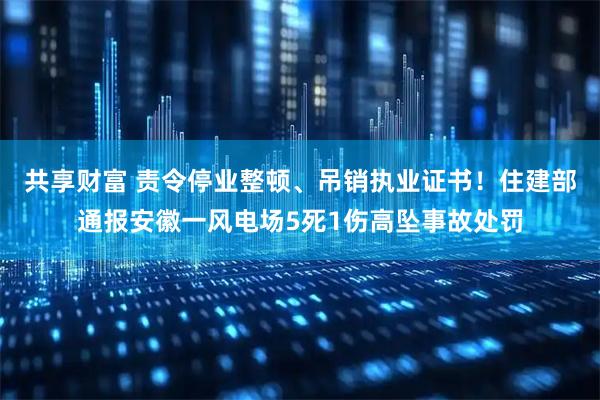 共享财富 责令停业整顿、吊销执业证书！住建部通报安徽一风电场5死1伤高坠事故处罚