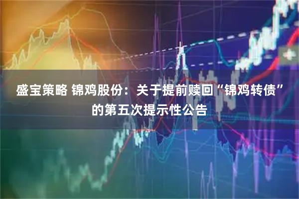 盛宝策略 锦鸡股份：关于提前赎回“锦鸡转债”的第五次提示性公告