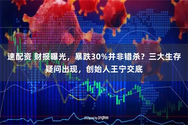 速配资 财报曝光，暴跌30%并非错杀？三大生存疑问出现，创始人王宁交底