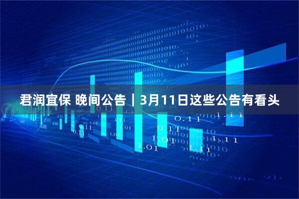 君润宜保 晚间公告｜3月11日这些公告有看头